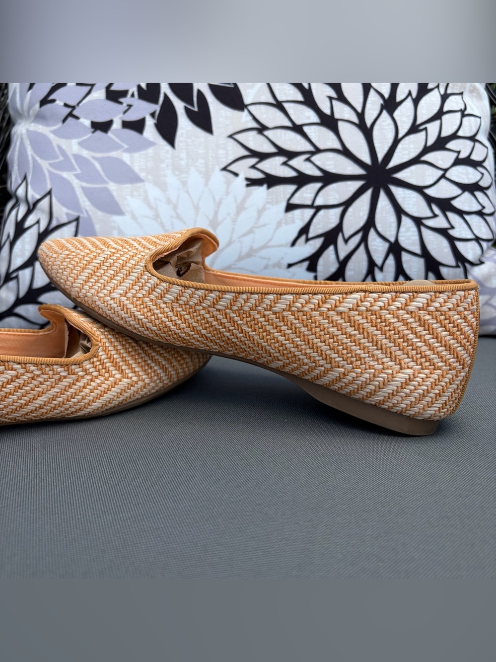 Birdies The Blackbird Loafer in Honey Herringbone Raffa Sz 6 Knot Slip On Flat - Picture 6 of 15